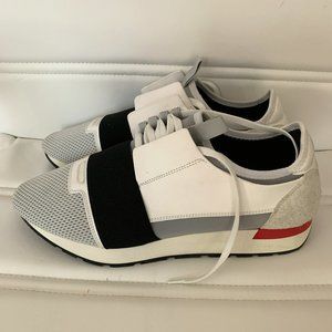 Balenciaga White Lace-Up Sneakers